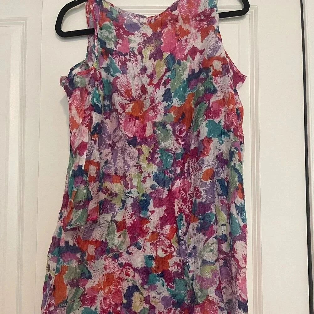 Grand & Greene Floral Cold-Shoulder Tunic - Size M